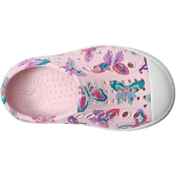 Native Kids' Girl's Pink Jefferson Butterfly Print Slip On Sneaker Shoes Size 13 - Picture 3 of 10